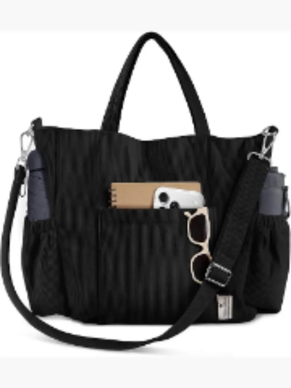 Corduroy Crossbody Tote Bag for Women, Large Capacity, Zipper Closure,